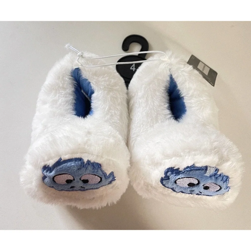 Christmas Abominable Snowman Slippers Plush White Rudolph Toddler Size 4 NWT